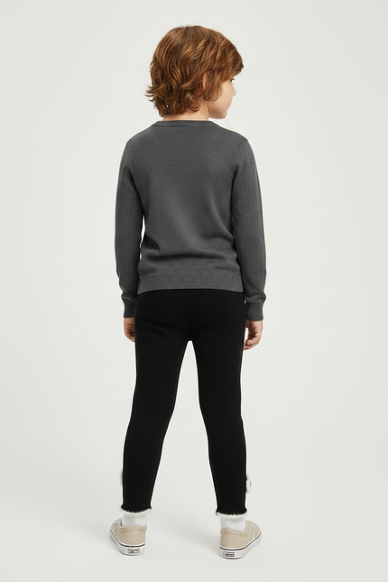 Pantalon Noir Crochet - Maille - vue 2