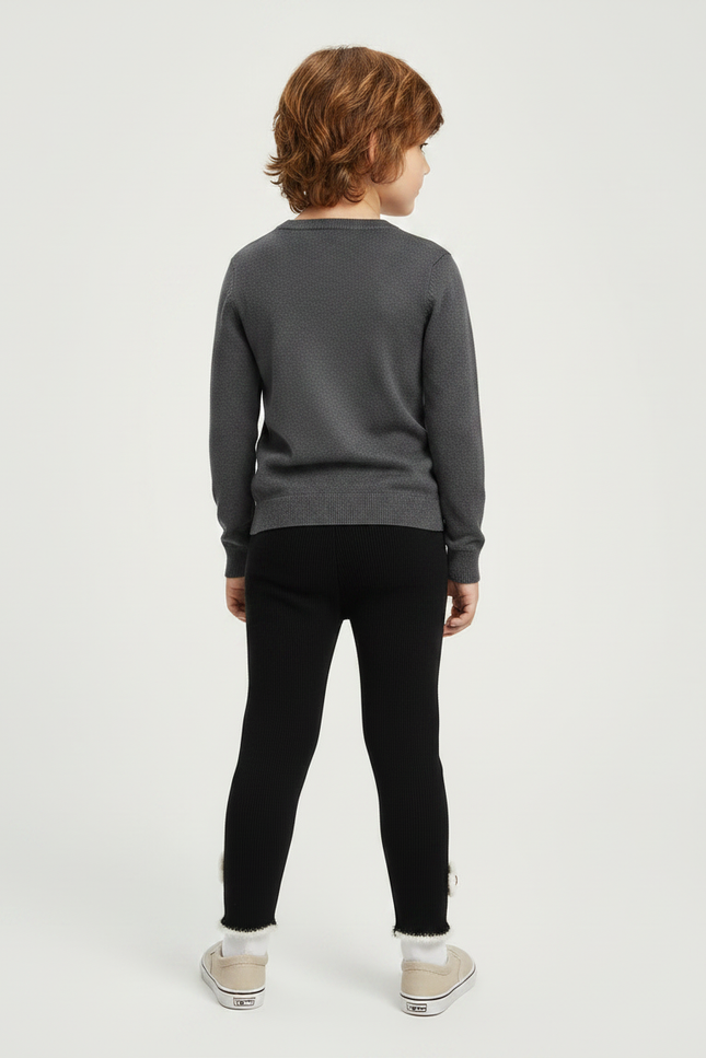 Pantalon Noir Crochet - Maille - vue 2
