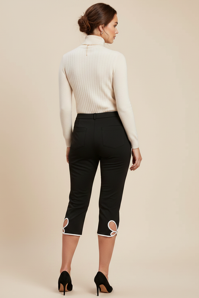 Pantalon Noir Court Femme - Polyester - vue 2