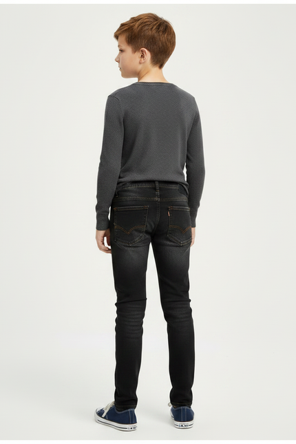 Pantalon Noir Slim Garçon Peinture Décontracté - Jean - vue 2