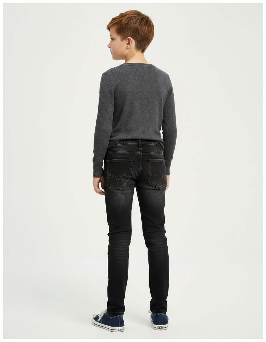 Pantalon Noir Slim Garçon Peinture Décontracté - Jean - vue 2