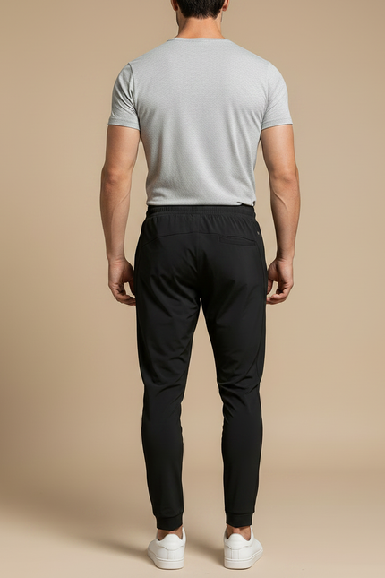 Pantalon Noir Homme Léger Respirant Extensible Sport - Polyester - vue 2