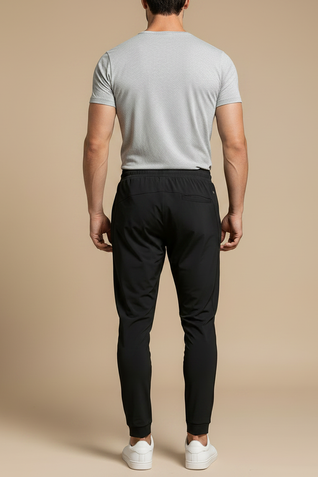 Pantalon Noir Homme Léger Respirant Extensible Sport - Polyester - vue 2