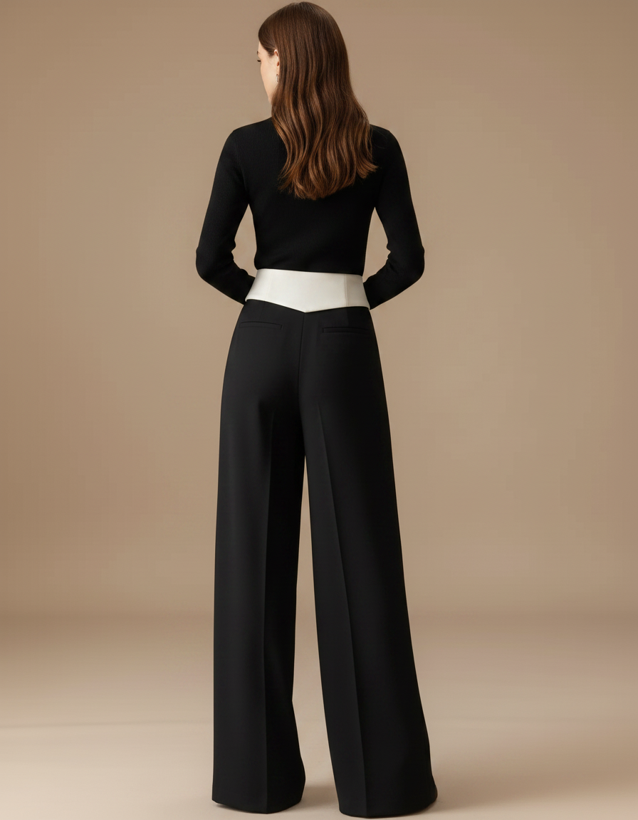 Pantalon Noir Dd7d - Polyester - vue 2