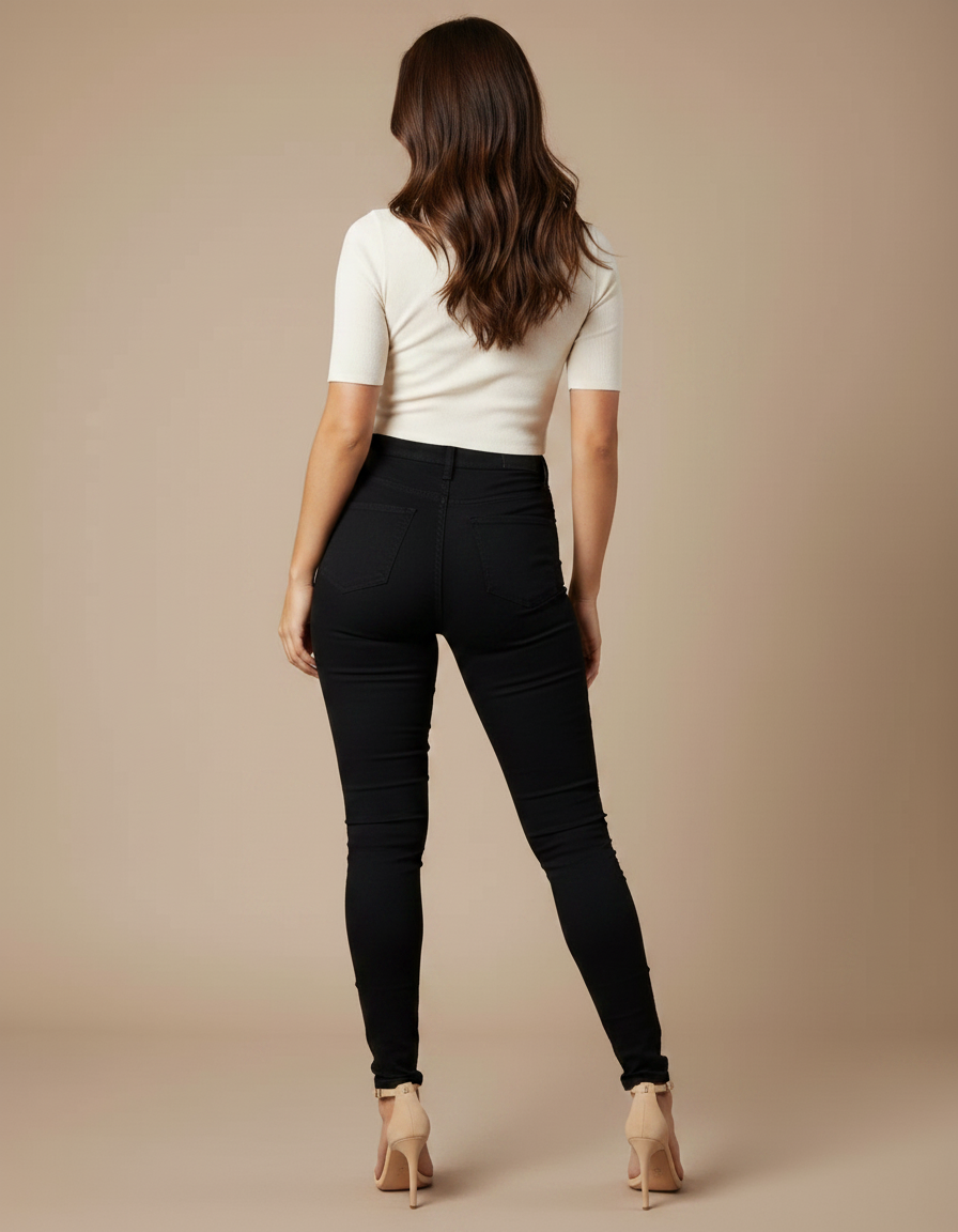 Pantalon Skinny Noir - Jean - vue 2