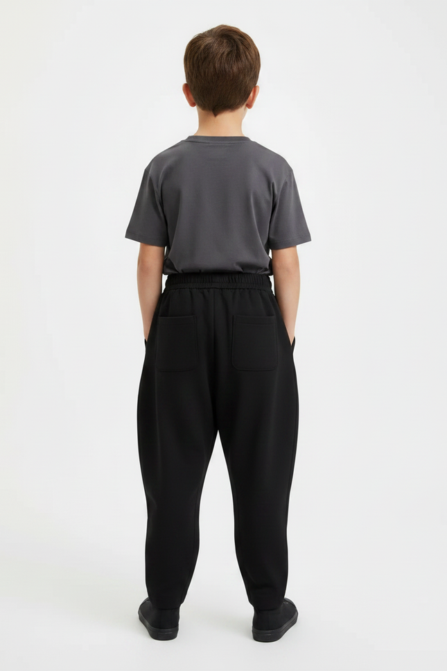 Pantalon Noir Ample Garçon Décontracté Confortable - Molleton - vue 2