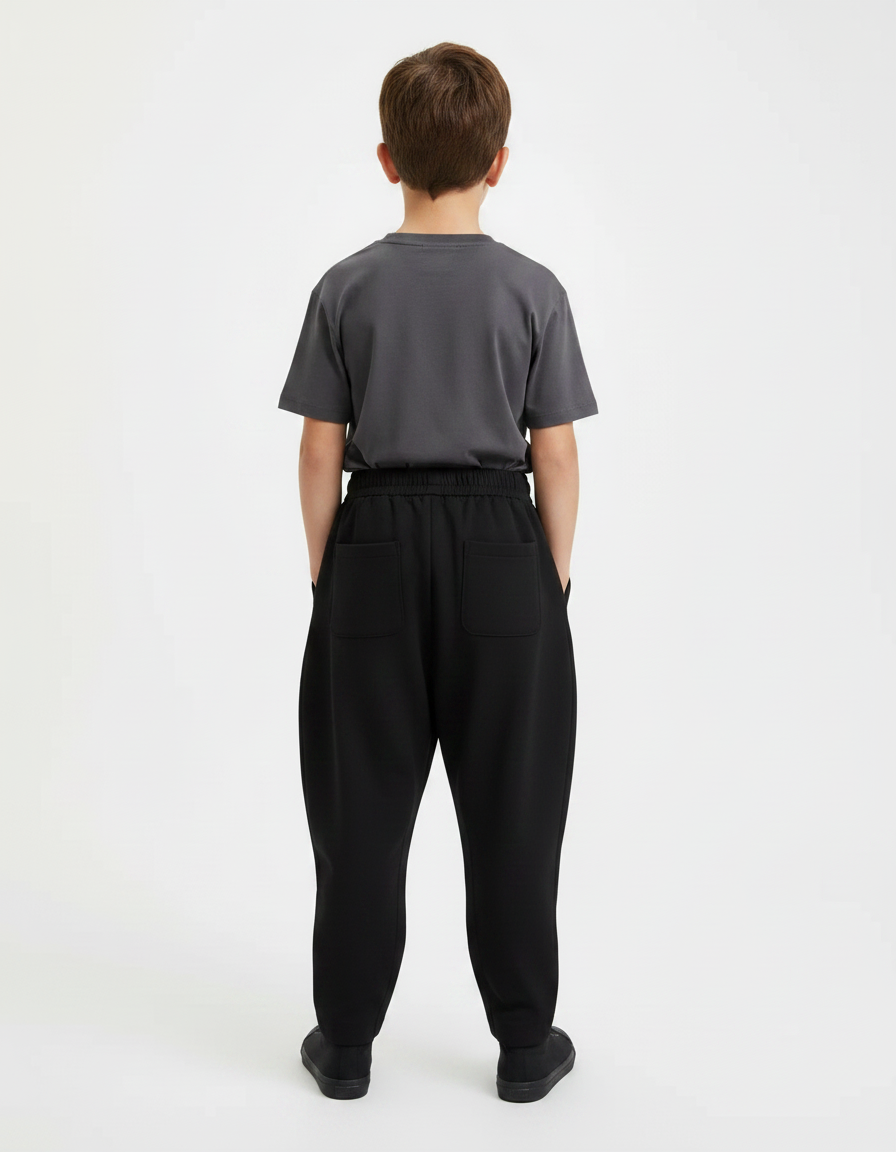 Pantalon Noir Ample Garçon Décontracté Confortable - Molleton - vue 2
