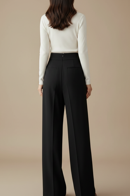 Pantalon Palazzo Noir - Polyester - vue 2