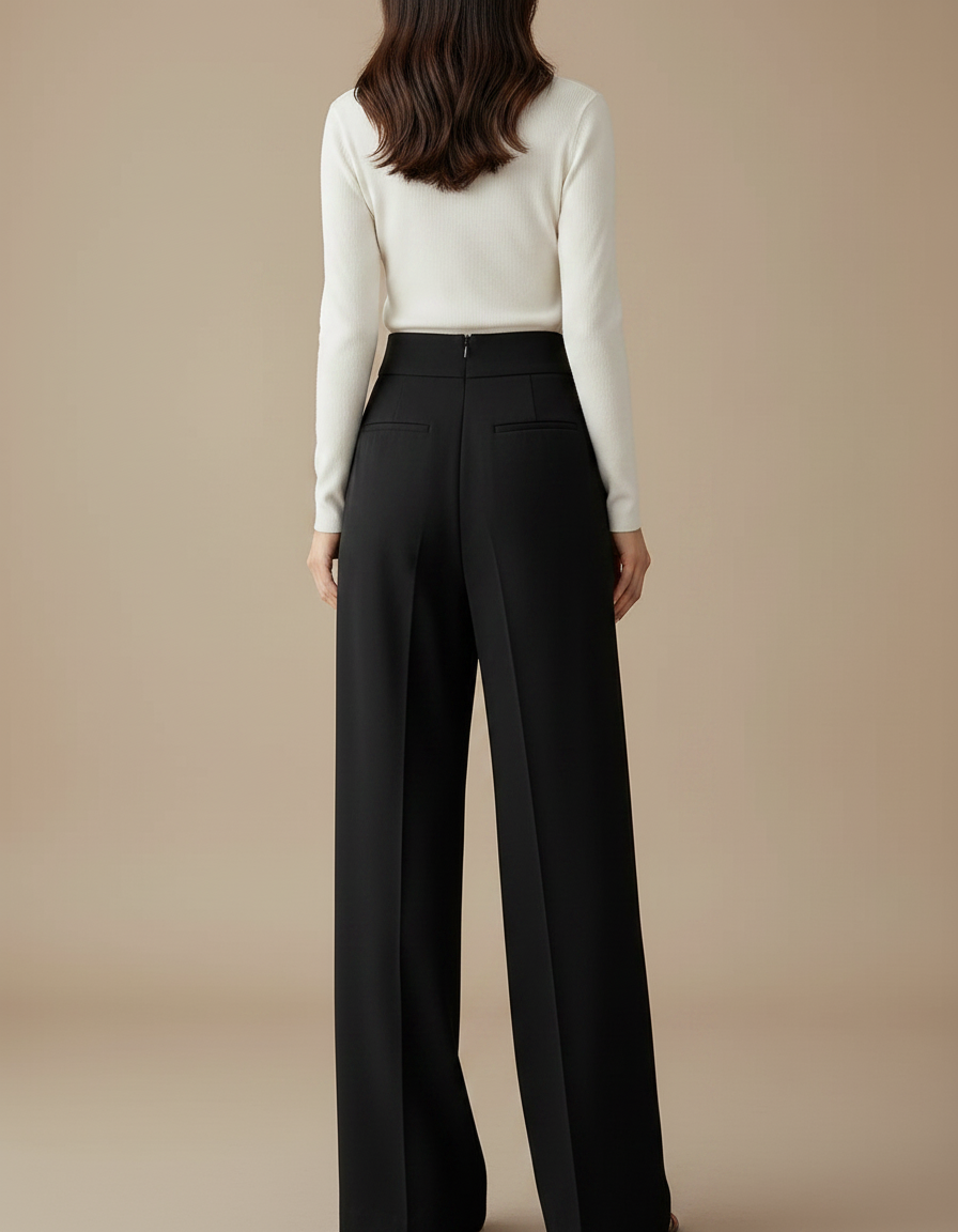 Pantalon Palazzo Noir - Polyester - vue 2