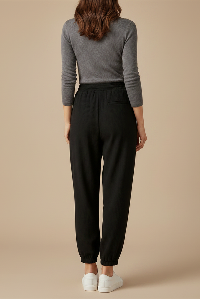 Pantalon Noir Bouffant Femme - Maille - vue 2