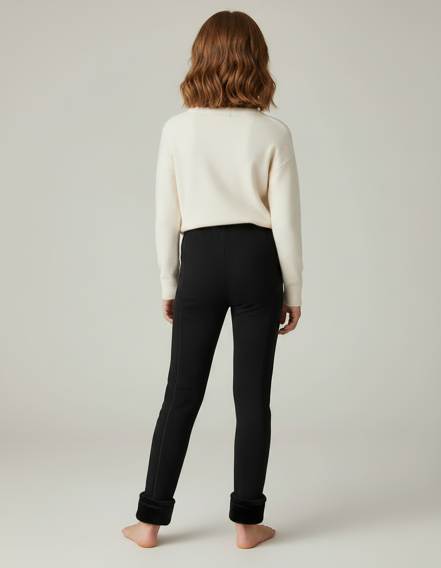 Pantalon Noir Chaud Épais Fille Hiver - Molleton - vue 2
