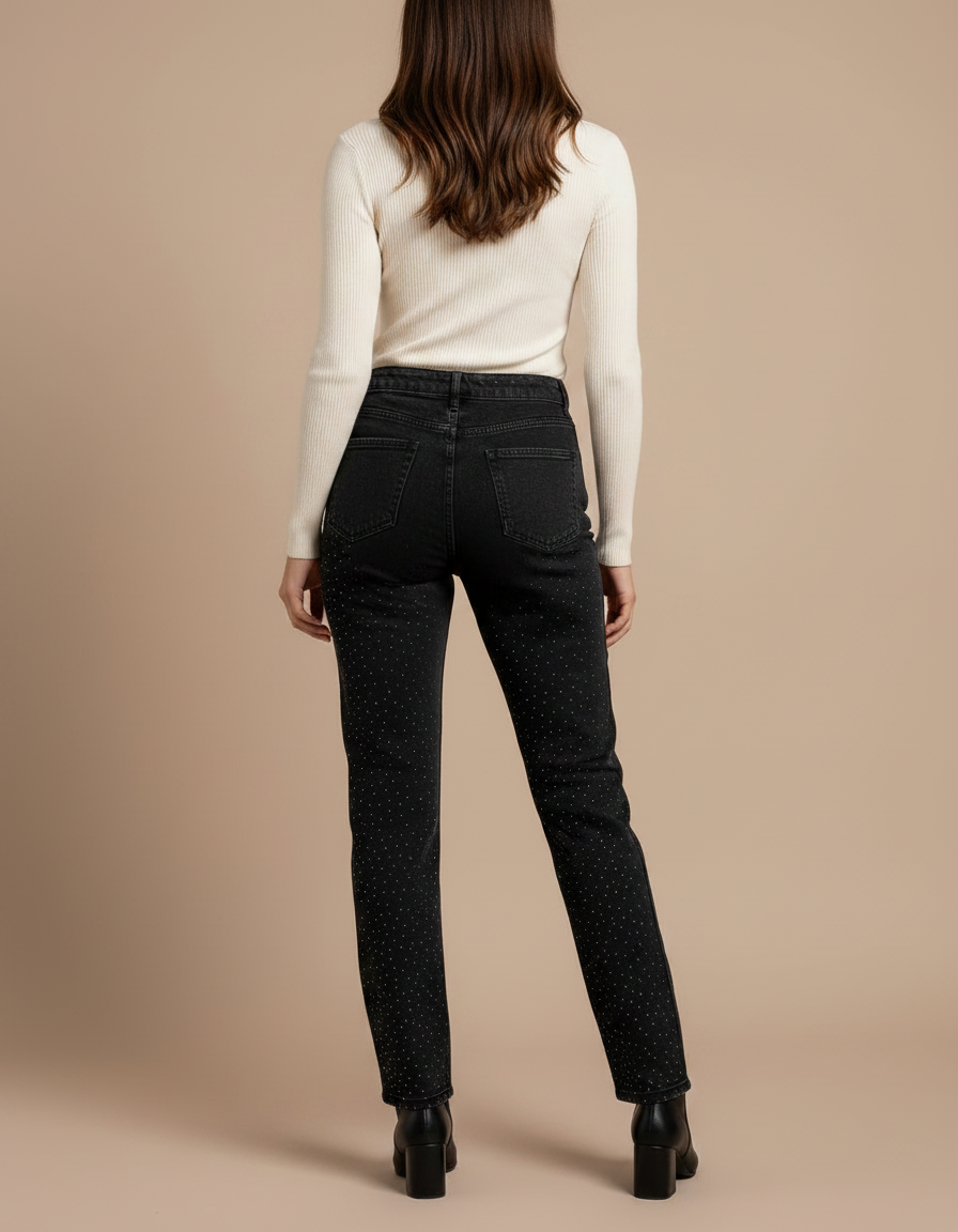 Pantalon Noir Avec Perles - Jean - vue 2