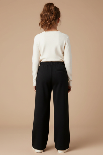 Pantalon Noir Ample Décontracté Confortable Fille - Molleton - vue 2