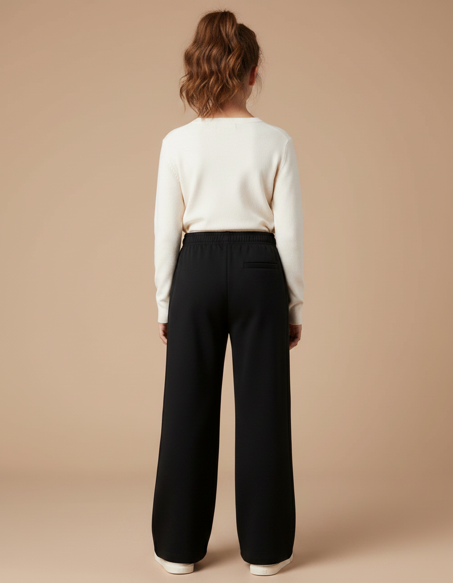 Pantalon Noir Ample Décontracté Confortable Fille - Molleton - vue 2