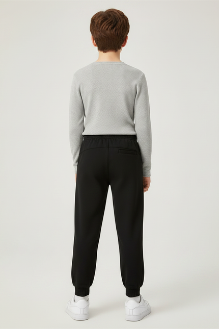 Pantalon Noir Ample Sport Jogging Garçon - Molleton - vue 2