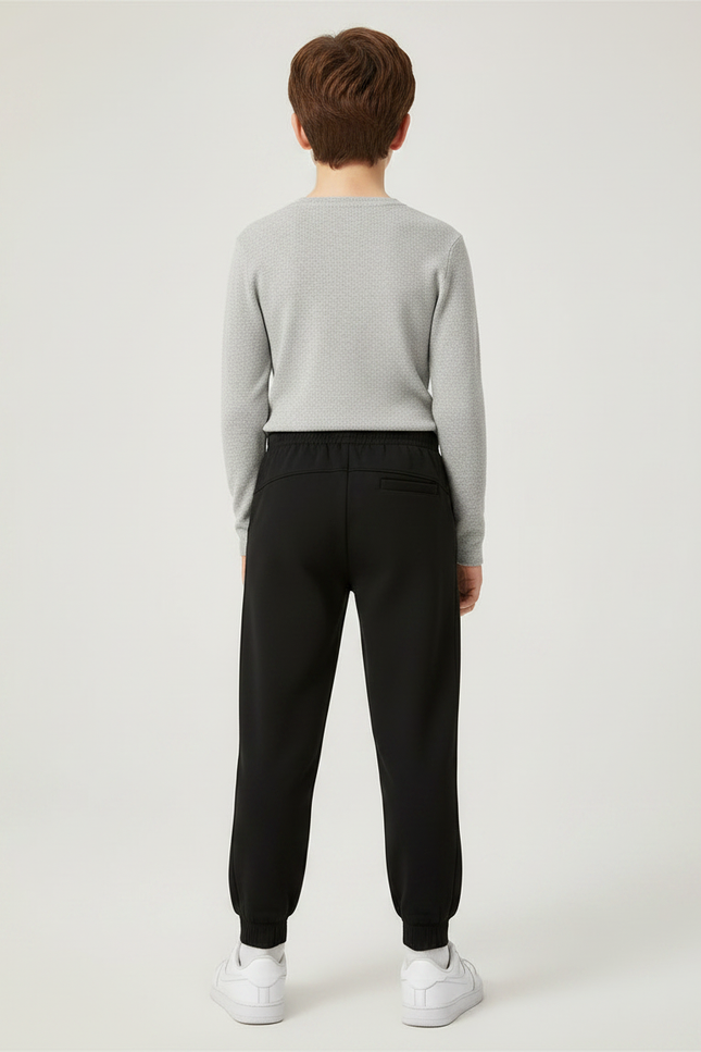 Pantalon Noir Ample Sport Jogging Garçon - Molleton - vue 2
