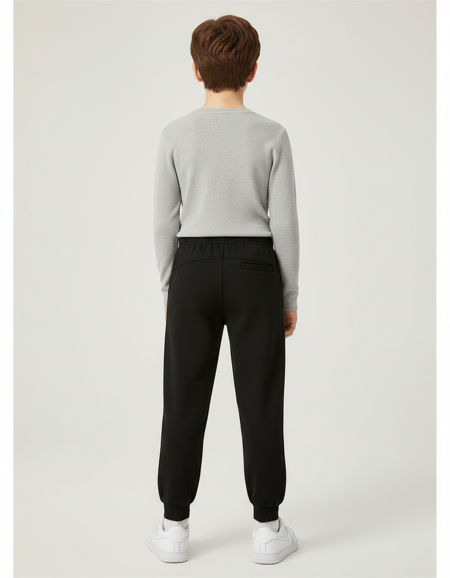 Pantalon Noir Ample Sport Jogging Garçon - Molleton - vue 2
