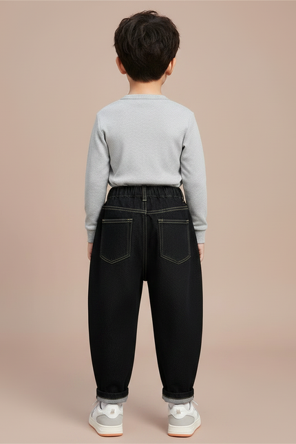 Pantalon Noir Ample Garçon Denim Décontracté - Jean - vue 2