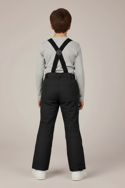 Pantalon Noir Ski Imperméable Enfant Bretelles - Polyester - vue 2