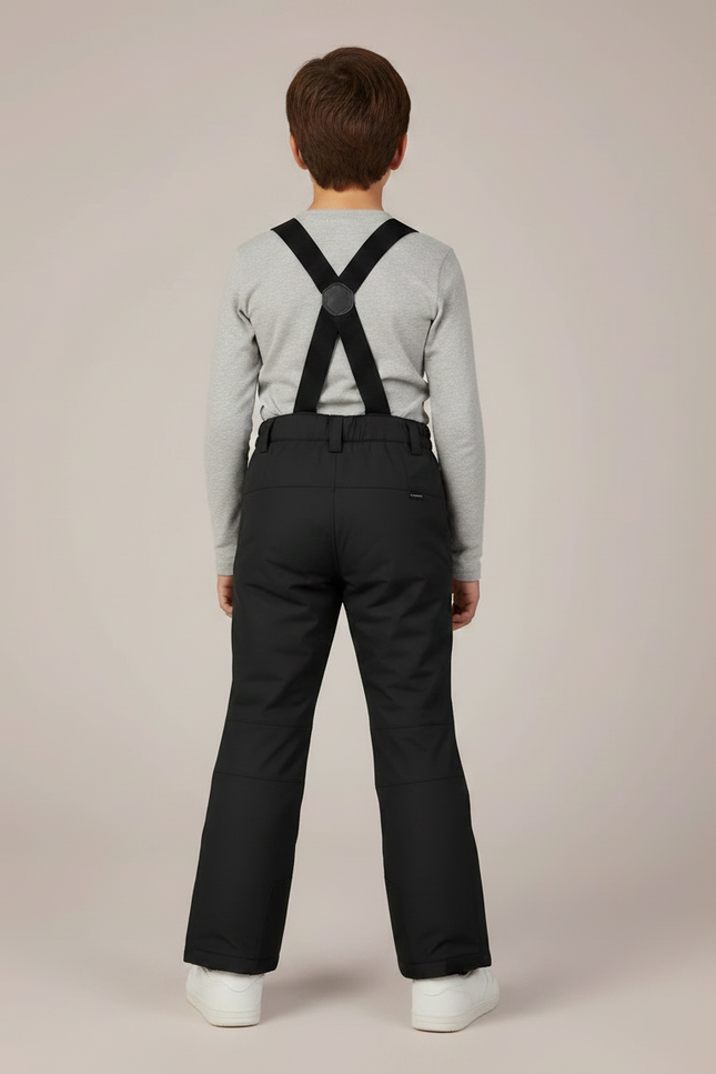 Pantalon Noir Ski Imperméable Enfant Bretelles - Polyester - vue 2