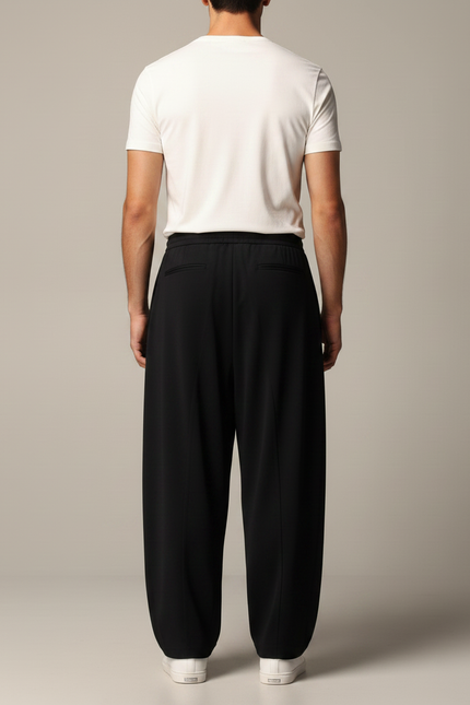 Pantalon Noir Ample Décontracté Harem Homme - Viscose - vue 2