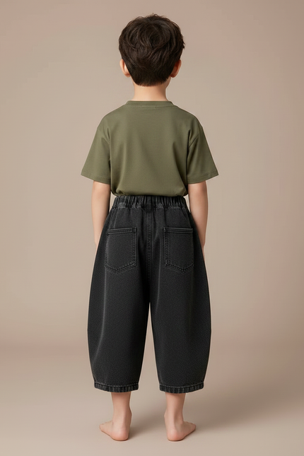Pantalon Noir Ample Denim Décontracté Garçon - Jean - vue 2