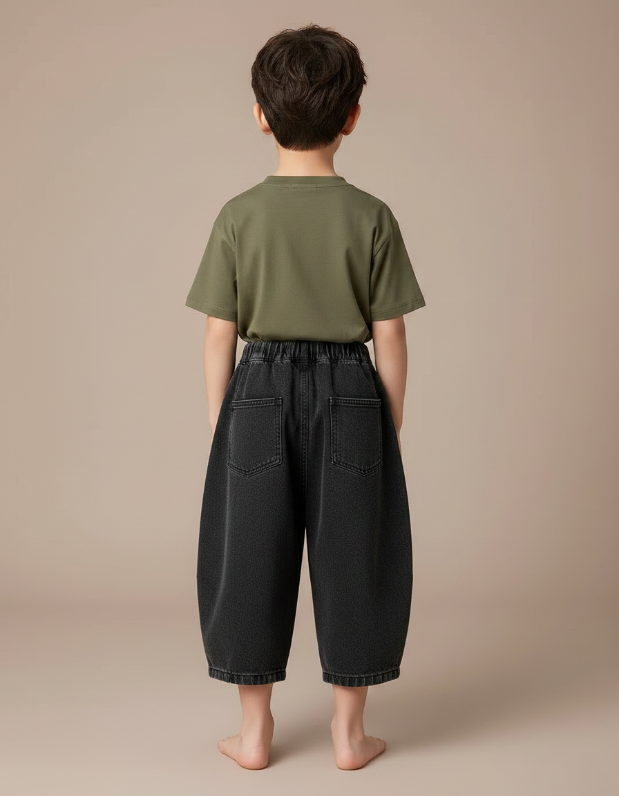 Pantalon Noir Ample Denim Décontracté Garçon - Jean - vue 2