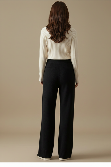 Pantalon Cachemire Noir - Laine - vue 2