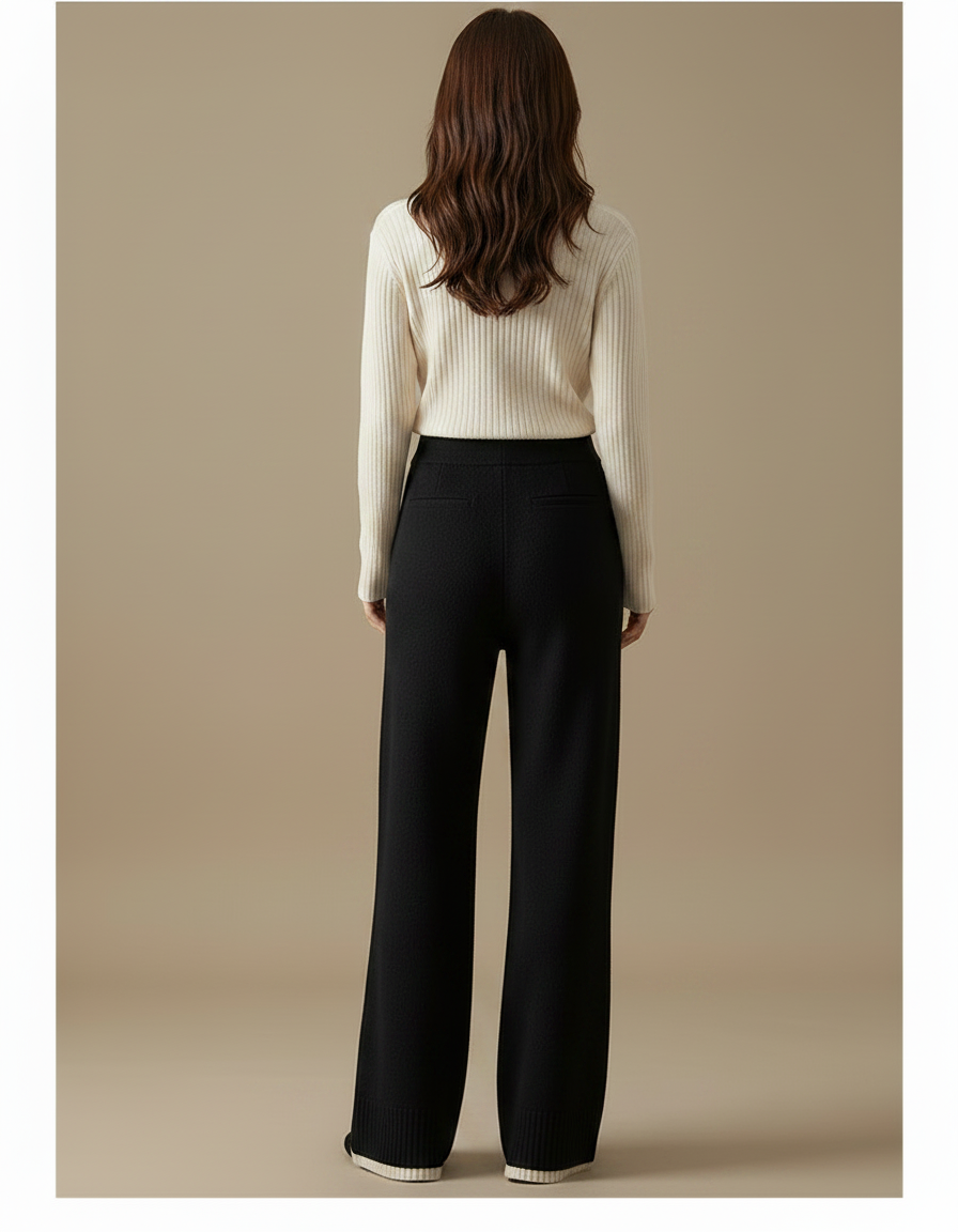 Pantalon Cachemire Noir - Laine - vue 2