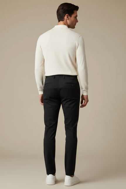 Pantalon Noir Homme Slim Extensible Décontracté Chic - Gabardine - vue 2
