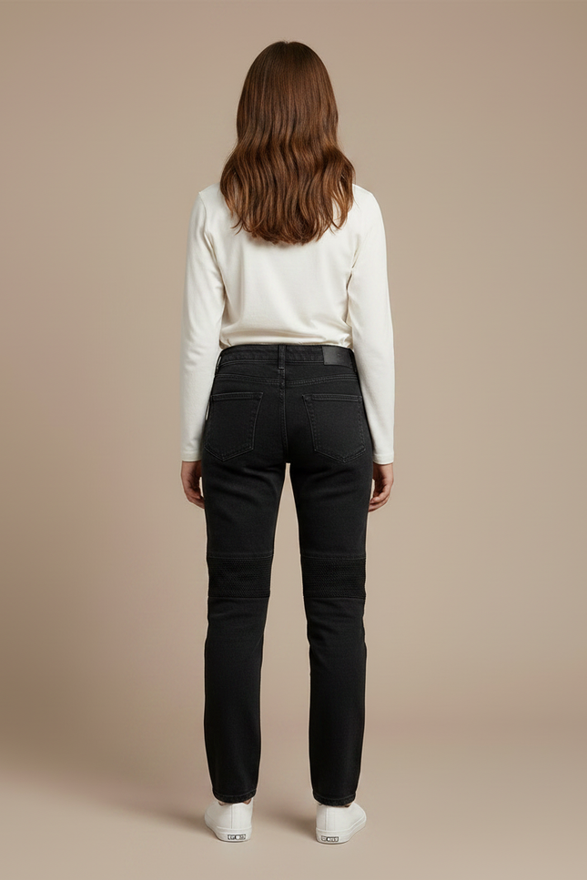 Pantalon Moto Femme Noir - Jean - vue 2