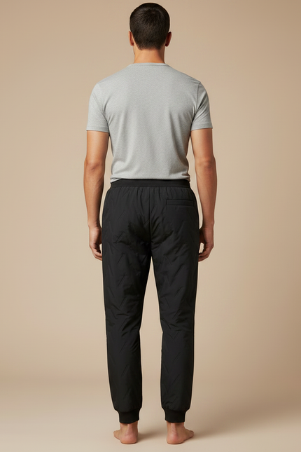 Pantalon Noir Matelassé Homme Sportif Hiver Confortable - Polyester - vue 2