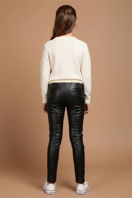 Pantalon Noir Ciré - Simili cuir - vue 2