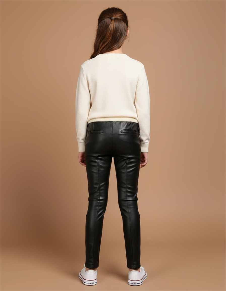 Pantalon Noir Ciré - Simili cuir - vue 2