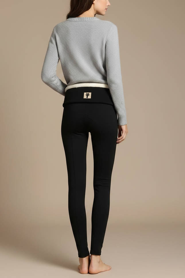 Pantalon Noir Moulant Taille Haute Chaud Hiver - Molleton - vue 2