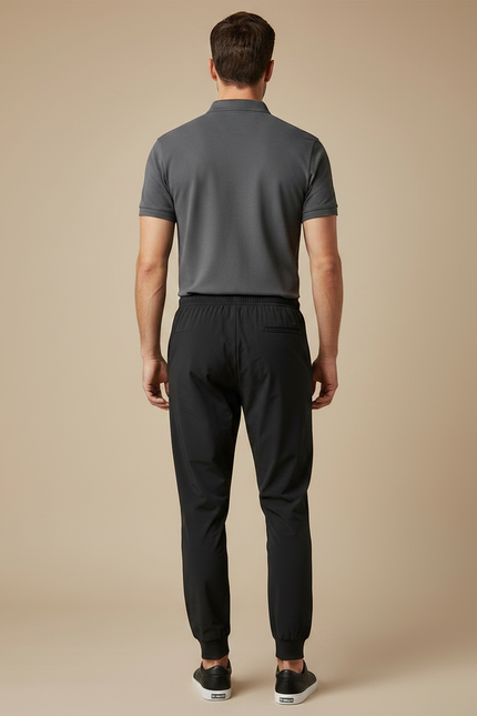 Pantalon Noir Homme Sport Jogging Cordon Respirant - Polyester - vue 2