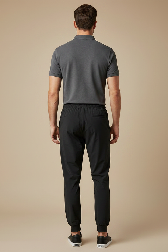 Pantalon Noir Homme Sport Jogging Cordon Respirant - Polyester - vue 2