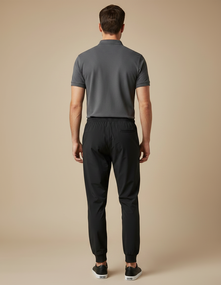 Pantalon Noir Homme Sport Jogging Cordon Respirant - Polyester - vue 2