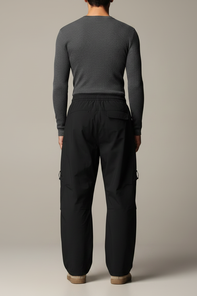 Pantalon Noir Cargo Ample Sportif Homme - Polyester - vue 2