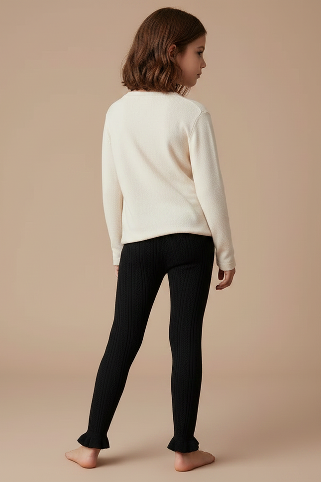 Pantalon Crochet Noir - Maille - vue 2