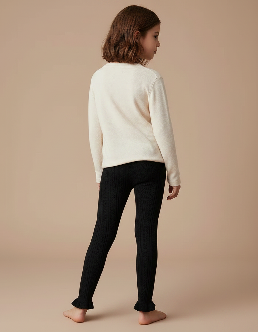 Pantalon Crochet Noir - Maille - vue 2