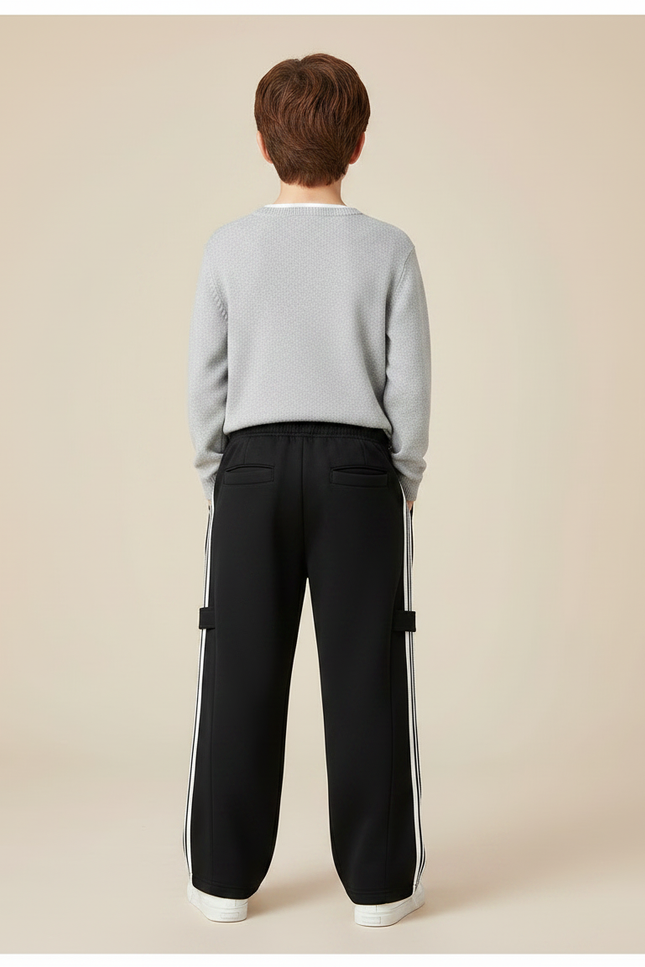 Pantalon Noir Ample Sport Décontracté Enfant Coton - Molleton - vue 2