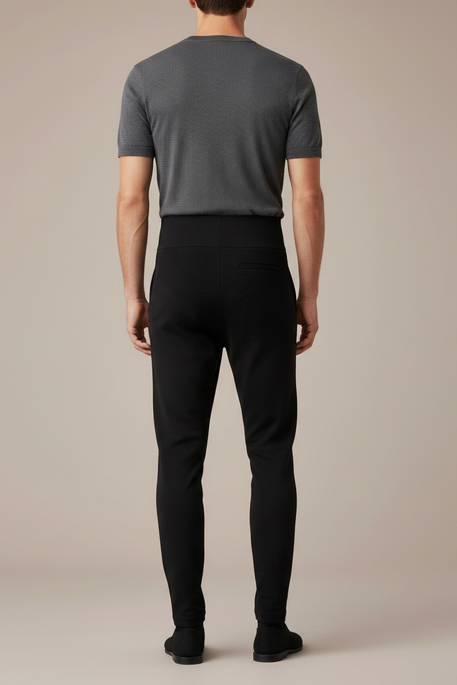 Pantalon Noir Homme Slim Confortable Élastique Maille - vue 2