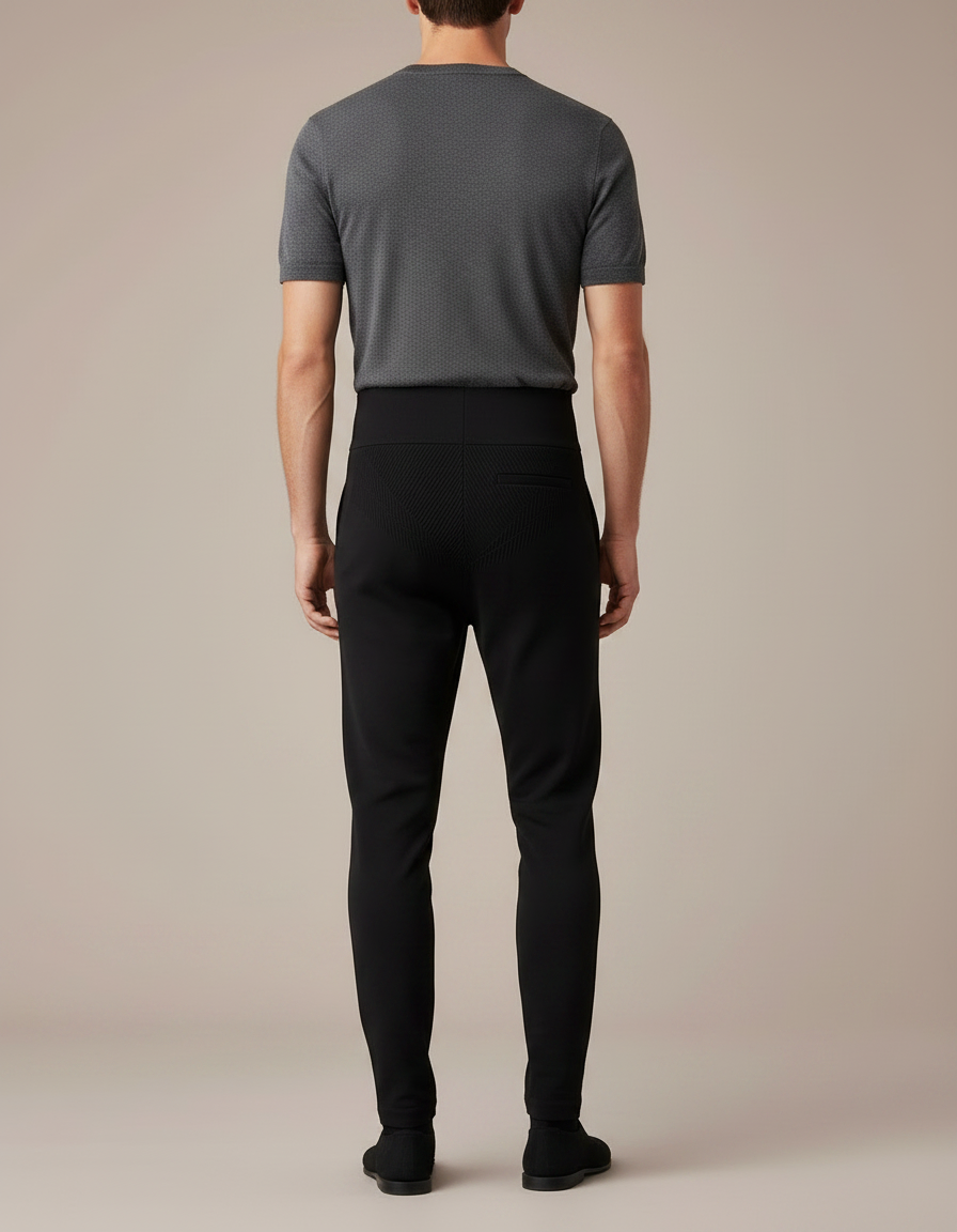 Pantalon Noir Homme Slim Confortable Élastique Maille - vue 2