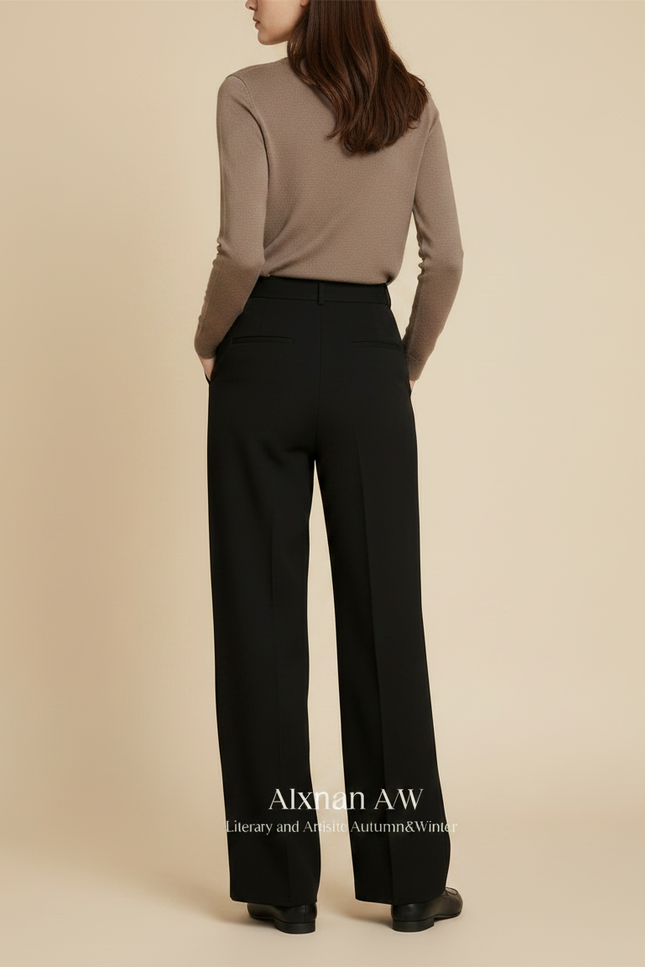 Pantalon Tergal Noir Femme - Polyester - vue 2