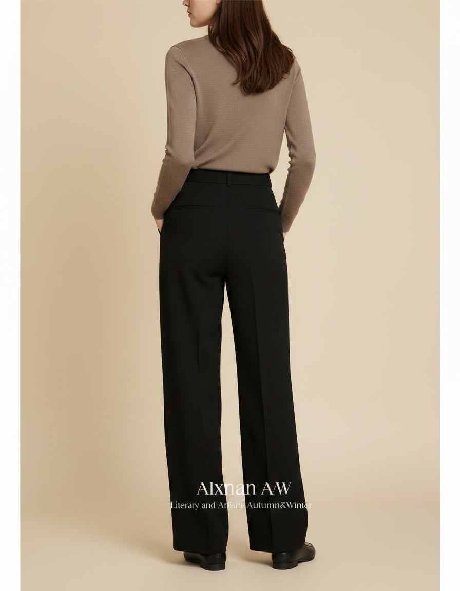 Pantalon Tergal Noir Femme - Polyester - vue 2