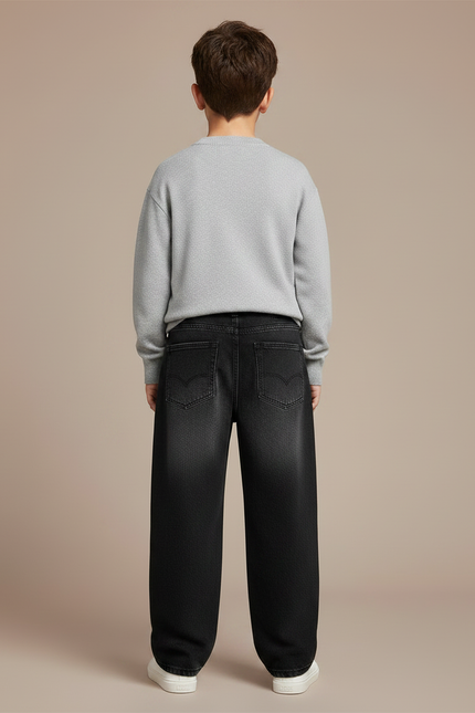 Pantalon Noir Jean Ample Graffiti Garçon - vue 2