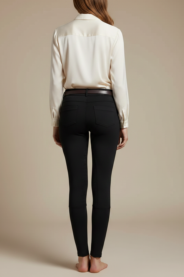 Pantalon Noir Équitation Silicone Ajusté Femme Sport - Polyester - vue 2