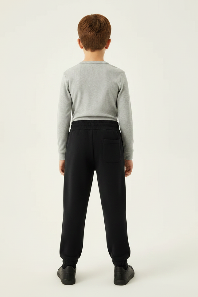 Pantalon Noir Molletonné Chaud Confortable Décontracté Jogging - vue 2