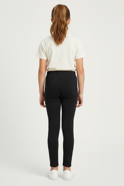 Pantalon Noir Slim Coton Fille Confortable - vue 2